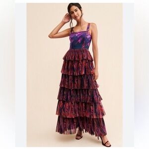 Anthropologie Hutch Avani Tiered Maxi Dress Sz 12